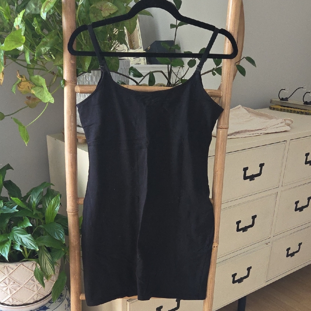 H&M Mama/Maternity Cotton Nursing Tank Dress Medium Black
